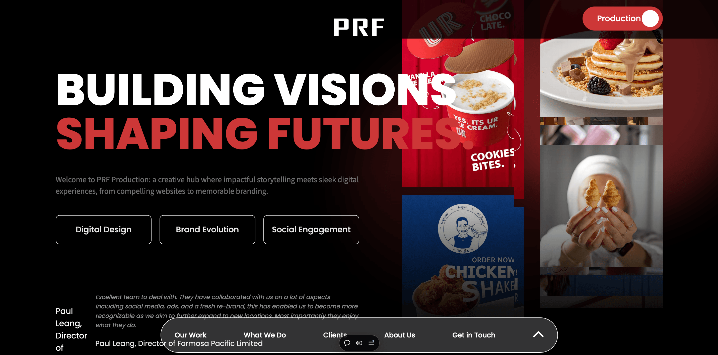 Screenshot of PRF Production